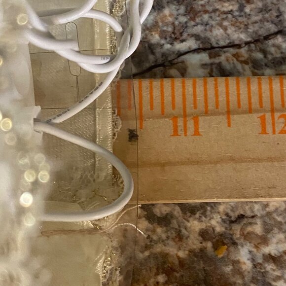 Vtg Light-Up Angel Tree Topper Gold Wings & Lace Dress 10.5” Lights - Picture 9 of 9